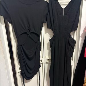 Black Women's Cutout Jumpsuit & Cut Out Dress- Set of 2